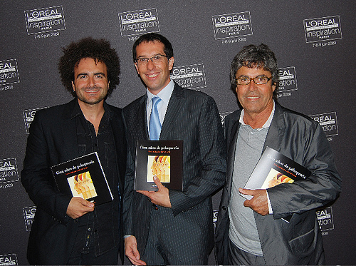 RP3 Raffel Pages junto a Nicolas Hieronimus, Presidente Mundial de L'Oréal Professionnelle y Serg