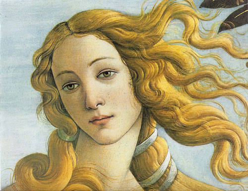 Detalle del Nacimiento de Venus de Botticelli