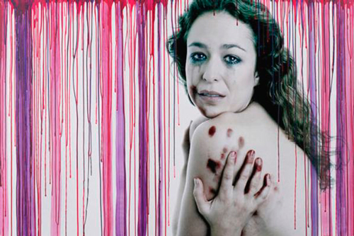 Silvia Abascal en una campaña contra la violencia de género