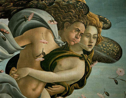 Detalle de El Nacimiento de Venus, Boticelli