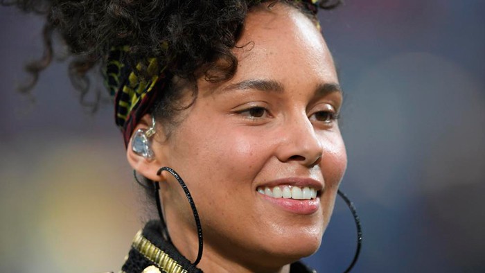 Alicia Keys en la final de la Champions