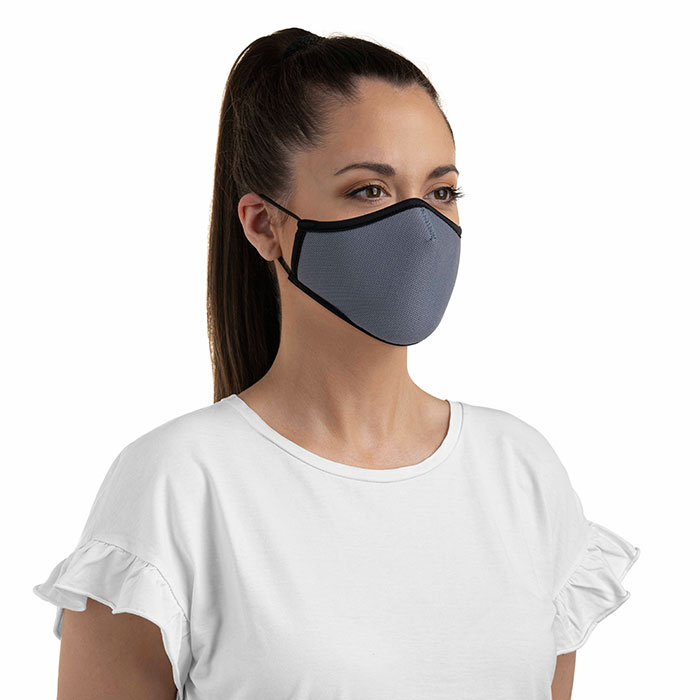 Mascarilla Mujer Gris Negra Orejasl Copia