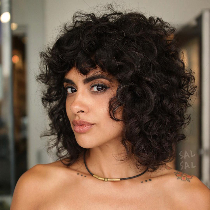 Curly Bangs Flequillo Tendencia