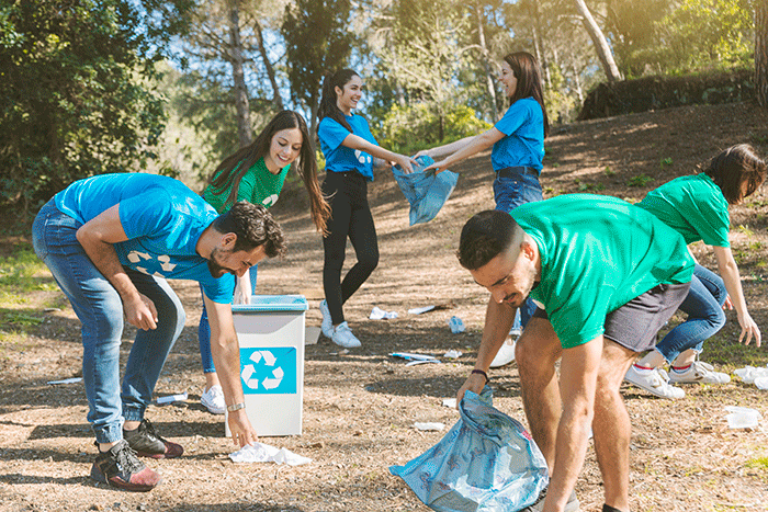 Volunteers Cleaning Up Nice Woods