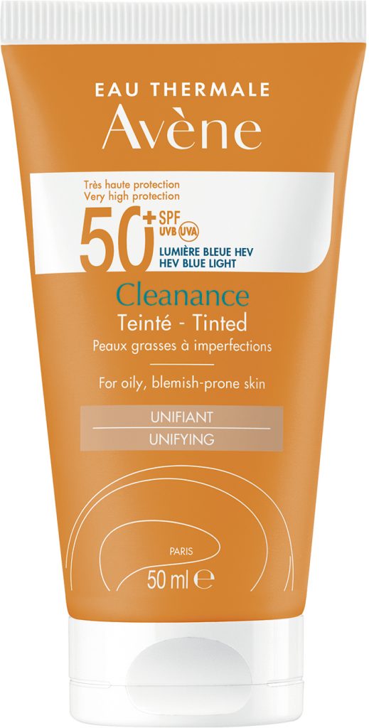 AVÈNE PROTECTORES SOLARES PIELES GRASAS LUZ AZUL CLEANANCE CON COLOR SPF50+