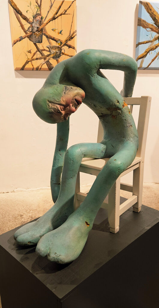 Andres Lasanta Escultura Doblada Verde Galeria Fourquet 31